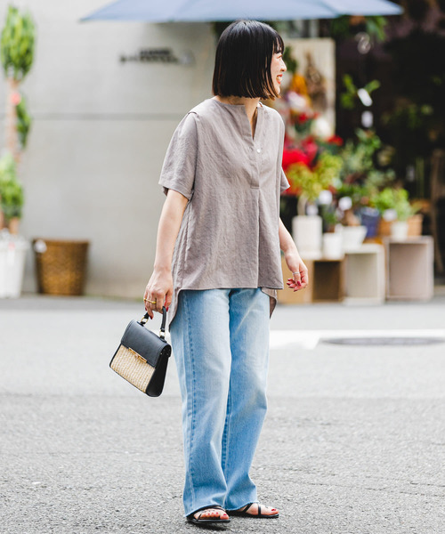 ITEMS URBANRESEARCH(アイテムズ アーバンリサーチ)の「リネンライクハンソデプルオーバー(シャツ/ブラウス・レディース・チャコールグレー/ベージュ/カーキ・FREE)」の19枚目の写真