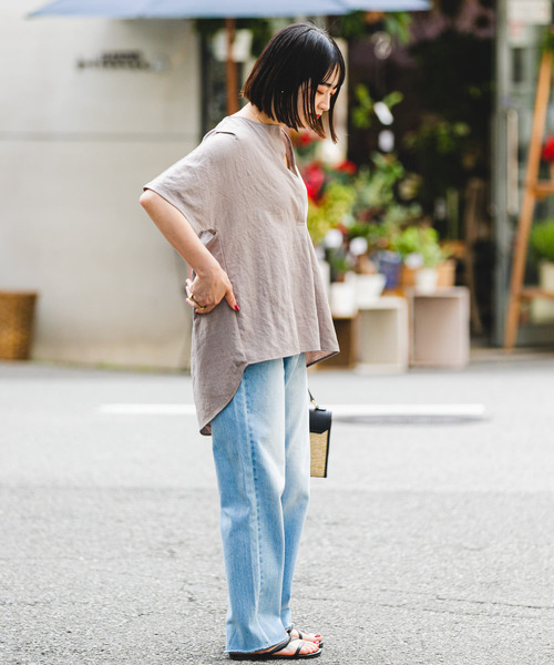 ITEMS URBANRESEARCH(アイテムズ アーバンリサーチ)の「リネンライクハンソデプルオーバー(シャツ/ブラウス・レディース・チャコールグレー/ベージュ/カーキ・FREE)」の20枚目の写真