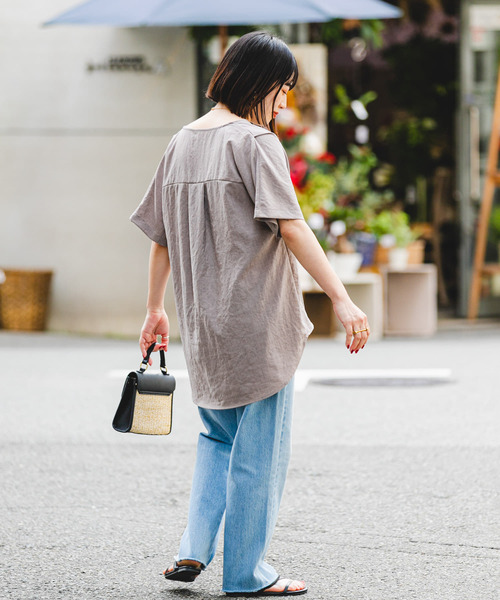 ITEMS URBANRESEARCH(アイテムズ アーバンリサーチ)の「リネンライクハンソデプルオーバー(シャツ/ブラウス・レディース・チャコールグレー/ベージュ/カーキ・FREE)」の21枚目の写真