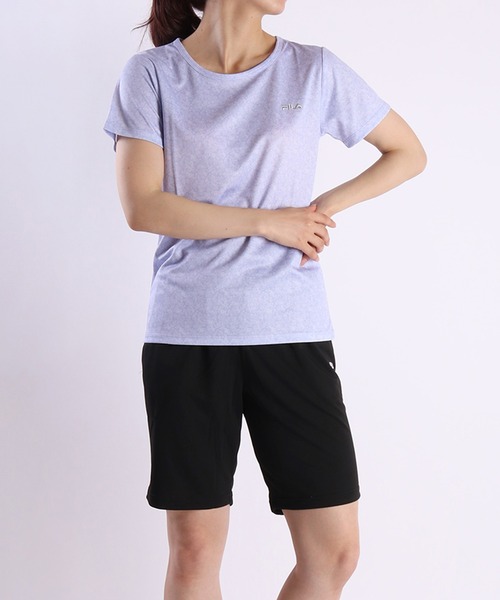 セール】FILA パウダーメッシュ 小花総柄 半袖T＆ハーフパンツ