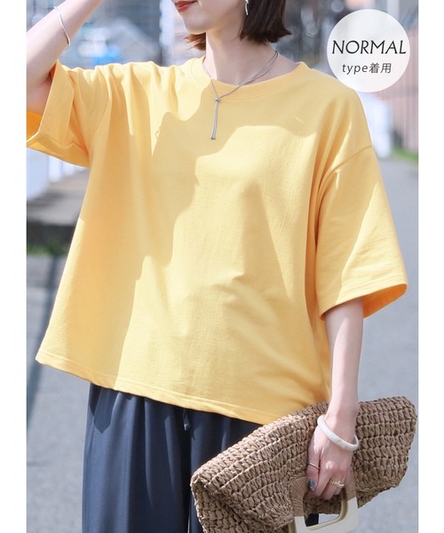 reca(レカ)の「【着丈が選べる!】大人ルーズなベーシックTシャツ(Tシャツ/カットソー・レディース・ブラック/グレー/オートミール/ミント/イエロー/ホワイト系その他・FREE)」の6枚目の写真