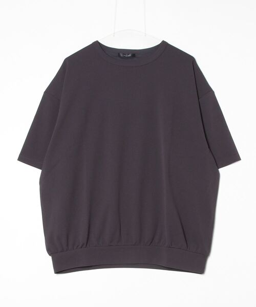 Bling Leads（ブリングリーズ）の「『Bling Leads』梨地　オーバーサイズクルーネックTシャツ（Tシャツ/カットソー・レディース・チャコールグレー/グレイッシュベージュ/オフホワイト・LARGE/MEDIUM）」の8枚目の写真