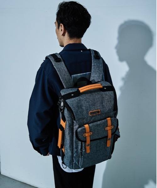D.KELLY（ディーケリー）の「D.KELLY ナイロン3wayバイカラーバックパック メンズ バッグ ビスネスバッグ（バックパック/リュック・メンズ・グレー/ブラック・ONE SIZE）」の20枚目の写真