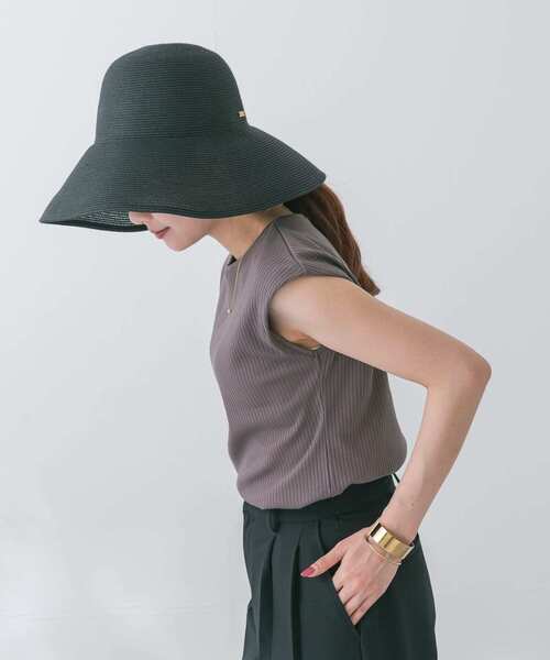 URBAN RESEARCH ROSSO WOMEN（アーバンリサーチ　ロッソ）の「PAPER WIDE BLIM HAT（ハット・レディース・ベージュ/ブラック・FREE）」の10枚目の写真