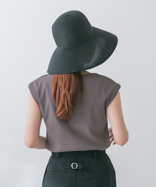 URBAN RESEARCH ROSSO WOMEN（アーバンリサーチ　ロッソ）の「PAPER WIDE BLIM HAT（ハット・レディース・ベージュ/ブラック・FREE）」の11枚目の写真