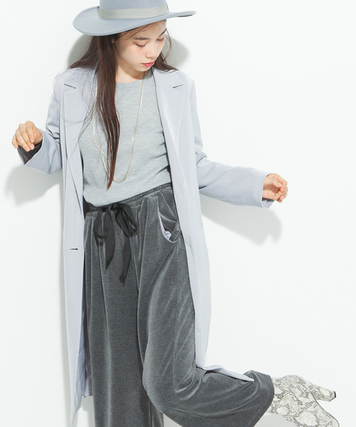 WEGO（ウィゴー）の「WEGO/ロングチェスタージャケット（チェスターコート・レディース・キャメル/ライトグレー/ブラック・FREE）」の2枚目の写真