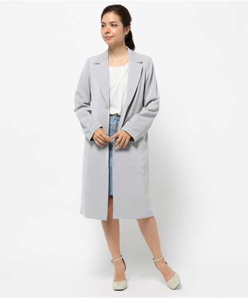 WEGO（ウィゴー）の「WEGO/ロングチェスタージャケット（チェスターコート・レディース・キャメル/ライトグレー/ブラック・FREE）」の10枚目の写真