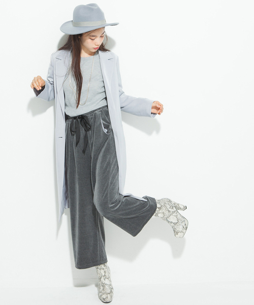 WEGO（ウィゴー）の「WEGO/ロングチェスタージャケット（チェスターコート・レディース・キャメル/ライトグレー/ブラック・FREE）」の19枚目の写真