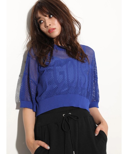 EGOIST（エゴイスト）の「EGOIST　SET2点　メッシュ+インナー（Tシャツ/カットソー・レディース・ブルー/ホワイト/ベージュ・FREE）」の3枚目の写真