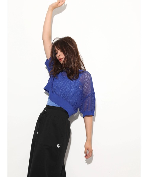 EGOIST（エゴイスト）の「EGOIST　SET2点　メッシュ+インナー（Tシャツ/カットソー・レディース・ブルー/ホワイト/ベージュ・FREE）」の12枚目の写真