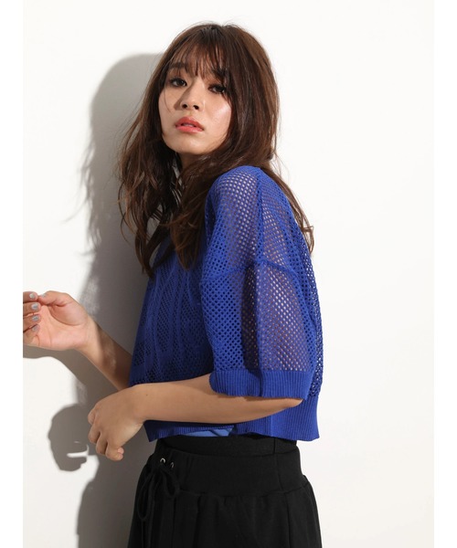 EGOIST（エゴイスト）の「EGOIST　SET2点　メッシュ+インナー（Tシャツ/カットソー・レディース・ブルー/ホワイト/ベージュ・FREE）」の11枚目の写真