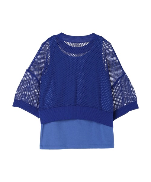 EGOIST（エゴイスト）の「EGOIST　SET2点　メッシュ+インナー（Tシャツ/カットソー・レディース・ブルー/ホワイト/ベージュ・FREE）」の6枚目の写真