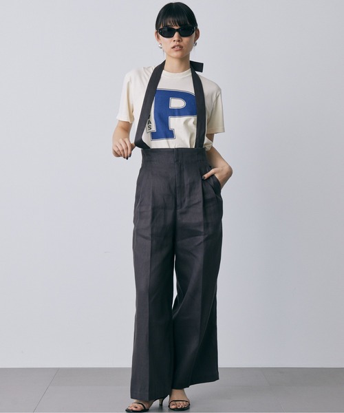 【美品】バビロン 24SS オックスホルタータックパンツ オールインワン F BABYLONE（バビロン）の「オックスホルタータックパンツ（その他