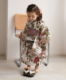 utatane（ウタタネ）の「キッズ浴衣3点セット ニコアンティーク 茶色と