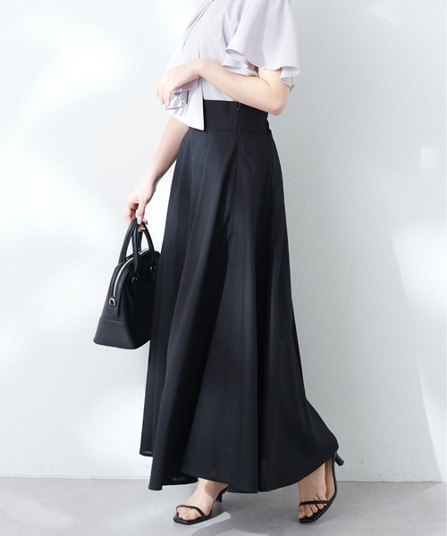 綿麻ハイウエストサーキュラースカート（スカート）｜natural couture