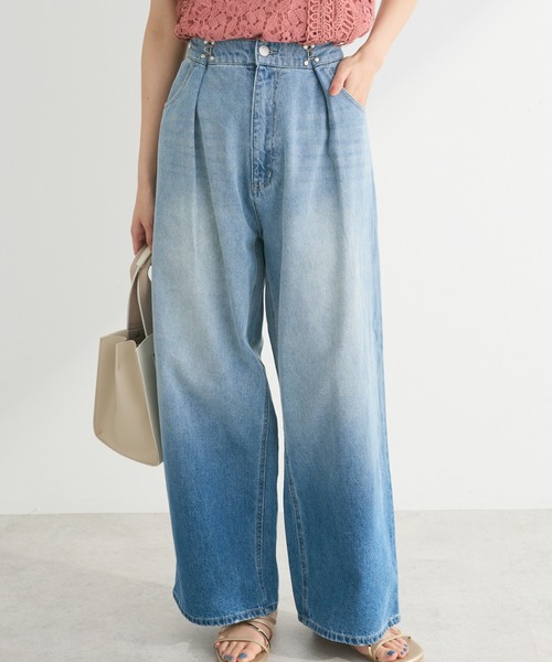 ELENCARE DUE（エレンカーレデュエ）の「・ELENCARE　DUEグラデーションデニムパンツ（デニムパンツ・レディース・ライトインディゴブルー/杢グレー・FREE）」の2枚目の写真