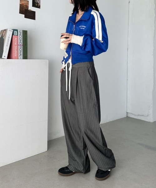 CLEA（クレア）の「レイヤードデザインピンストライプパンツ（その他パンツ・レディース・グレー/ネイビー・M）」の15枚目の写真