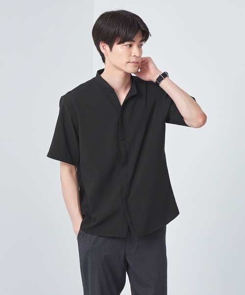green label relaxing（グリーンレーベルリラクシング）の「【WEB限定】JUSTFIT 比翼 バンドカラー シャツ（シャツ/ブラウス・メンズ・ブラック/オリーブ/ホワイト・L/S/M/XL）」の2枚目の写真