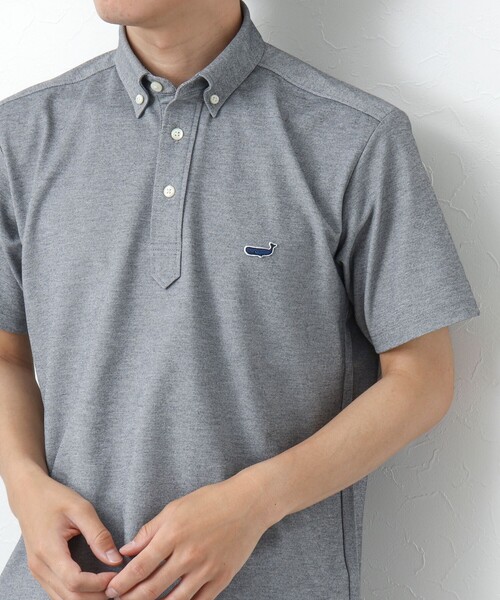 NOLLEY’S（ノーリーズ）の「《ビジカジ対応》吸水速乾 クジラBDポロシャツ（ポロシャツ・メンズ・ネイビー/グレー/ライトブルー/ホワイト/イエロー・M/L/XL/S）」の3枚目の写真