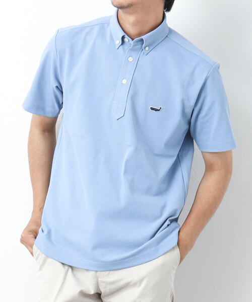 NOLLEY’S（ノーリーズ）の「《ビジカジ対応》吸水速乾 クジラBDポロシャツ（ポロシャツ・メンズ・ネイビー/グレー/ライトブルー/ホワイト/イエロー・M/L/XL/S）」の4枚目の写真