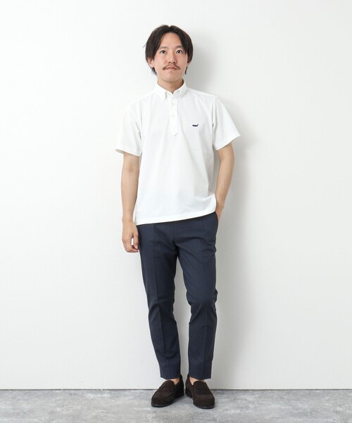 NOLLEY’S（ノーリーズ）の「《ビジカジ対応》吸水速乾 クジラBDポロシャツ（ポロシャツ・メンズ・ネイビー/グレー/ライトブルー/ホワイト/イエロー・M/L/XL/S）」の15枚目の写真