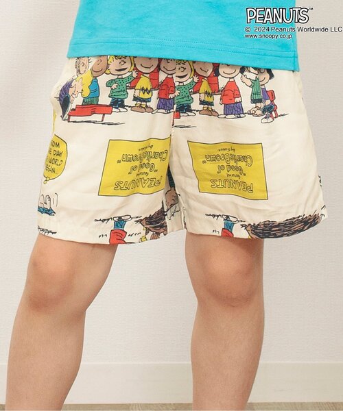 PEANUTS（ピーナッツ）の「PEANUTSコラボ アロハパンツ（その他パンツ・キッズ・オフホワイト/サックスブルー/レインボー・80/90/100/110/120/130）」の2枚目の写真
