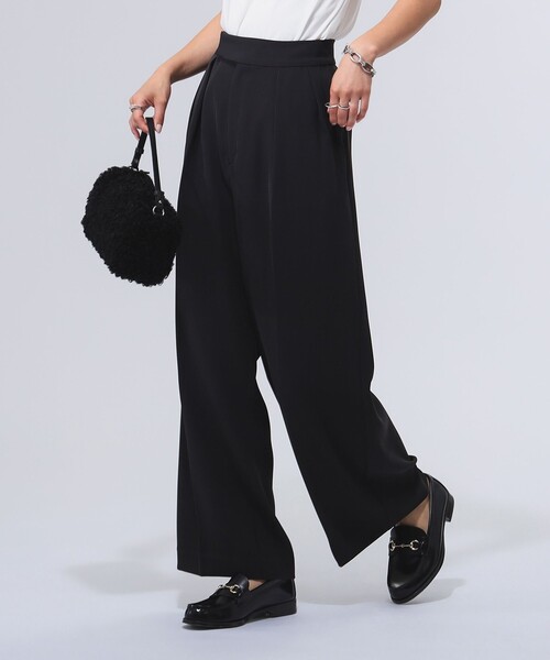 B:MING by BEAMS(ビーミングバイビームス)の「2タック ツイル パンツ(スラックス・レディース・ブラック系その他4/ブラウン系その他・MEDIUM/SMALL)」の2枚目の写真