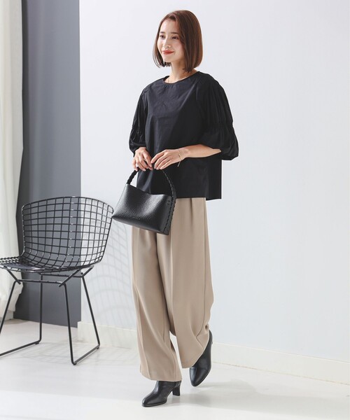 B:MING by BEAMS(ビーミングバイビームス)の「2タック ツイル パンツ(スラックス・レディース・ブラック系その他4/ブラウン系その他・MEDIUM/SMALL)」の3枚目の写真