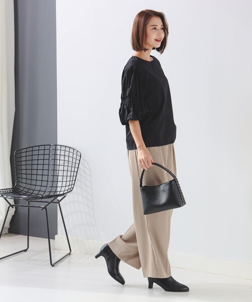 B:MING by BEAMS(ビーミングバイビームス)の「2タック ツイル パンツ(スラックス・レディース・ブラック系その他4/ブラウン系その他・MEDIUM/SMALL)」の4枚目の写真