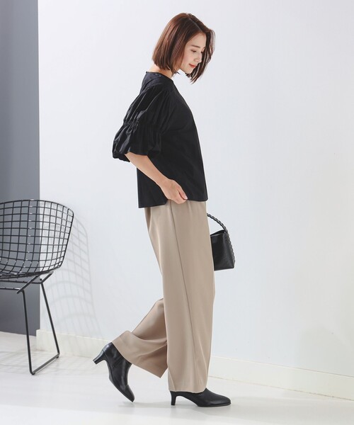 B:MING by BEAMS(ビーミングバイビームス)の「2タック ツイル パンツ(スラックス・レディース・ブラック系その他4/ブラウン系その他・MEDIUM/SMALL)」の5枚目の写真