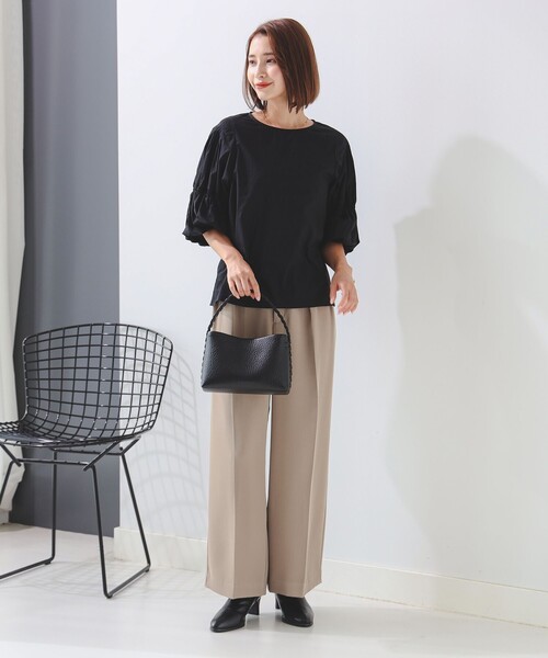 B:MING by BEAMS(ビーミングバイビームス)の「2タック ツイル パンツ(スラックス・レディース・ブラック系その他4/ブラウン系その他・MEDIUM/SMALL)」の6枚目の写真