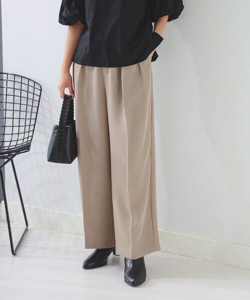 B:MING by BEAMS(ビーミングバイビームス)の「2タック ツイル パンツ(スラックス・レディース・ブラック系その他4/ブラウン系その他・MEDIUM/SMALL)」の7枚目の写真