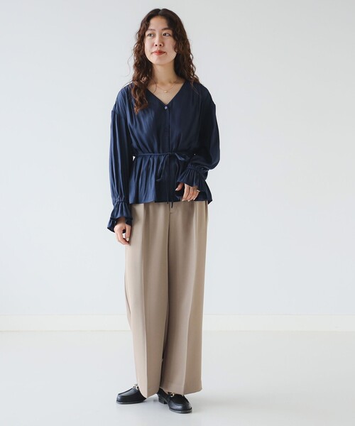 B:MING by BEAMS(ビーミングバイビームス)の「2タック ツイル パンツ(スラックス・レディース・ブラック系その他4/ブラウン系その他・MEDIUM/SMALL)」の12枚目の写真