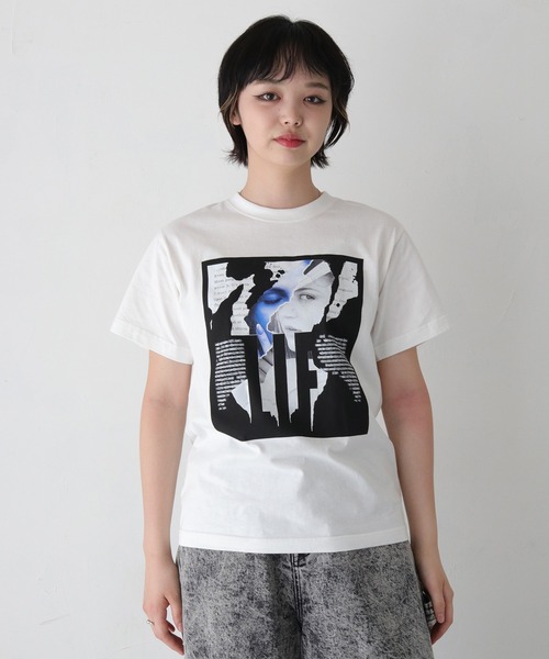 UNIT CHEST（ユニットチェスト）の「【UNIT CHEST】unique unisex T-shirt　FACE to FACE Tシャツ（Tシャツ/カットソー・メンズ・ホワイト/ブラック・L/M/S）」の4枚目の写真