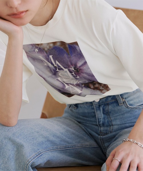 titivate(ティティベイト)の「フォトプリントTシャツ(Tシャツ/カットソー・レディース・オフホワイト/チャコール・FREE)」の5枚目の写真