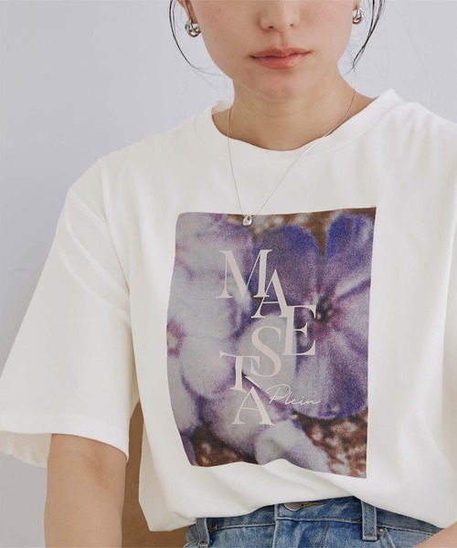 titivate(ティティベイト)の「フォトプリントTシャツ(Tシャツ/カットソー・レディース・オフホワイト/チャコール・FREE)」の7枚目の写真