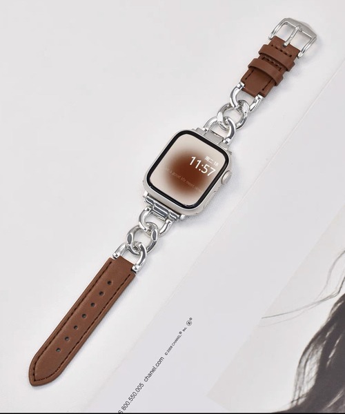 LUON(ルオン)の「LUON/ Apple Watch Band / 合成皮革×ステンレスチェーン アップルウォッチ バンド(デジタル腕時計・レディース・ブラウン/ブラック/アイボリー/ホワイト/ピンク/ブラウン系その他・B/A)」の11枚目の写真