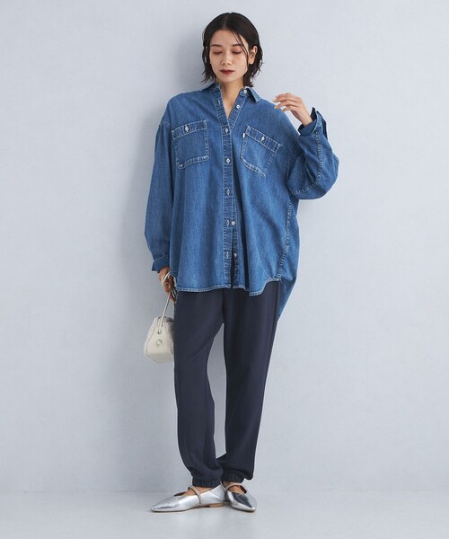 green label relaxing(グリーンレーベルリラクシング)の「【別注】<La Hutte>スウェット パンツ(スウェットパンツ・レディース・グレー/ネイビー・FREE)」の4枚目の写真