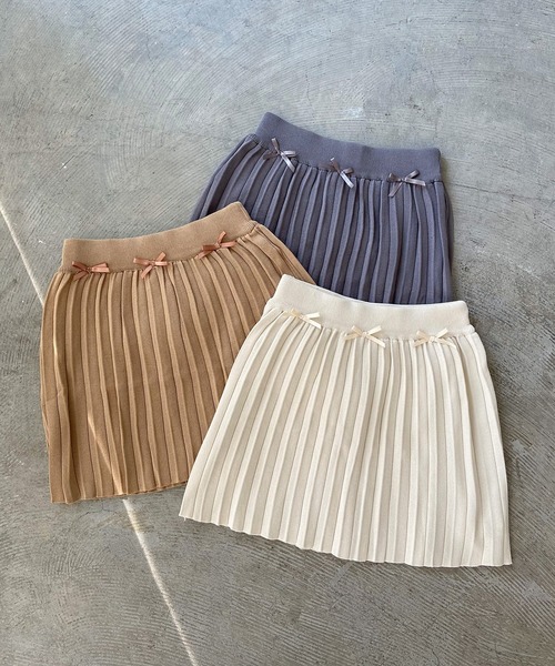 Teem Store(チームストア)の「リボン付き プリーツ ミニスカート(スカート・レディース・グレー/ベージュ/ブラック/アイボリー・F)」の10枚目の写真