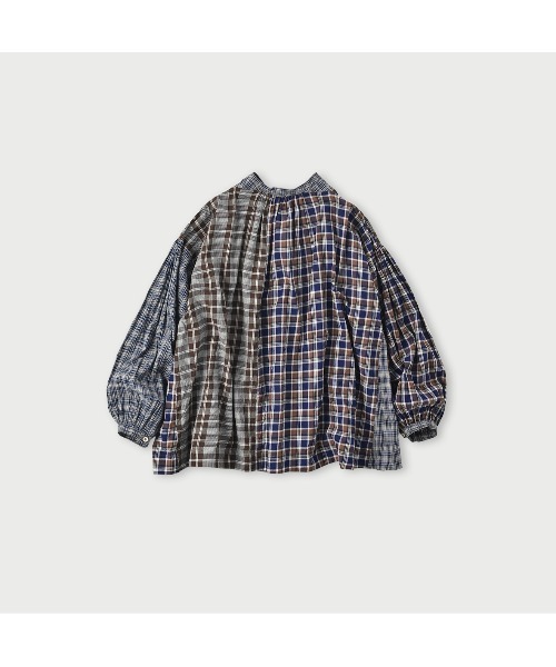 45R（フォーティファイブアール）の「秋風カディミックスのスモックブラウス（シャツ/ブラウス・レディース・ブラウン系その他・FREE）」の2枚目の写真