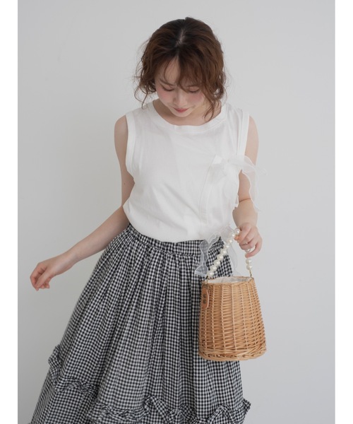 JUMELLE（ジュメロ）の「pearl basket bag（かごバッグ・レディース・ベージュ・FREE）」の4枚目の写真