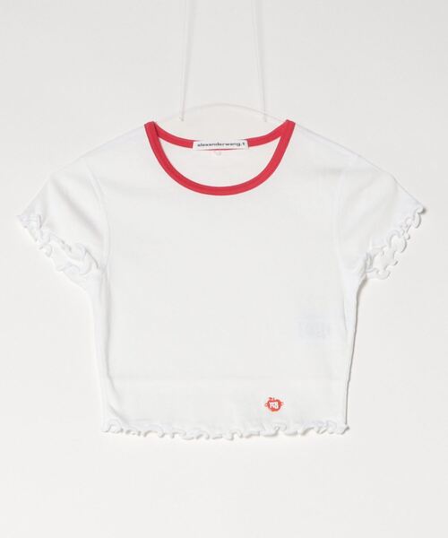 alexanderwang（アレキサンダーワン）の「LETTUCE HEM CREW NECK BABY TEE（Tシャツ/カットソー・レディース・ホワイト・XS）」の3枚目の写真