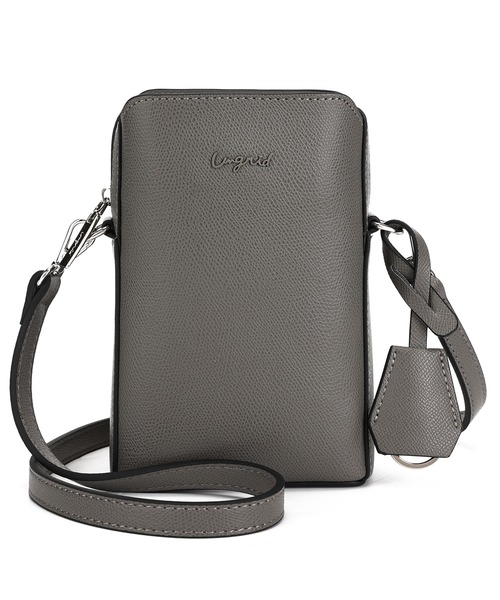 Ungrid（アングリッド）の「【Ungrid/アングリッド】カラーロゴ金具　キーハウス付きスマホ＆パスポート入れ　縦長ミニポシェット（ショルダーバッグ・レディース・ワイン/ブルーグレー/グレイッシュベージュ/アイボリー/ブラック/ネイビー/グレー・FREE）」の3枚目の写真