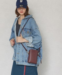 【Ungrid/アングリッド】カラーロゴ金具 キーハウス付きスマホ&パスポート入れ 縦長ミニポシェット