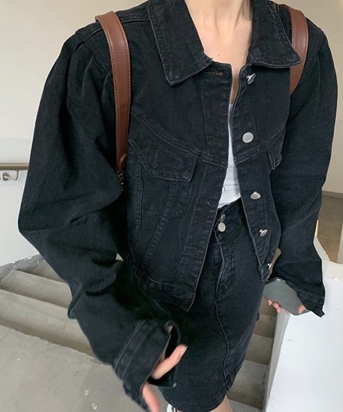 c.u.l（シーユーエル）の「ドロップショルダー デニムジャケット culw727（デニムジャケット・レディース・ブルー/ブラック・L/M/XL）」の2枚目の写真