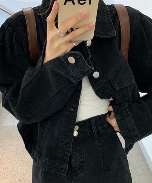 c.u.l（シーユーエル）の「ドロップショルダー デニムジャケット culw727（デニムジャケット・レディース・ブルー/ブラック・L/M/XL）」の11枚目の写真