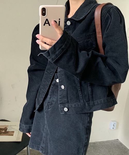c.u.l（シーユーエル）の「ドロップショルダー デニムジャケット culw727（デニムジャケット・レディース・ブルー/ブラック・L/M/XL）」の12枚目の写真