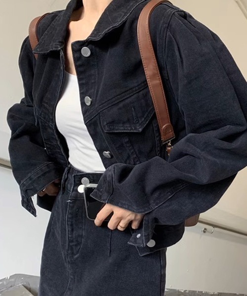 c.u.l（シーユーエル）の「ドロップショルダー デニムジャケット culw727（デニムジャケット・レディース・ブルー/ブラック・L/M/XL）」の19枚目の写真