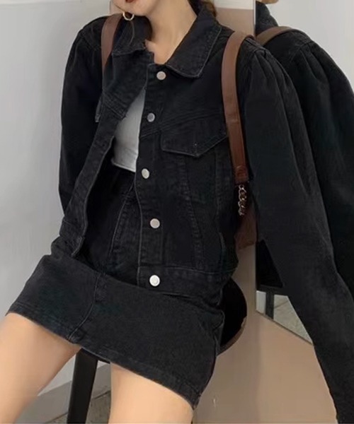 c.u.l（シーユーエル）の「ドロップショルダー デニムジャケット culw727（デニムジャケット・レディース・ブルー/ブラック・L/M/XL）」の20枚目の写真