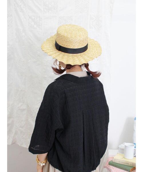 Samansa Mos2（サマンサ モスモス）の「シアーチェックドロストシャツ（シャツ/ブラウス・レディース・キナリ/ブラック/カーキ/イエロー・F）」の12枚目の写真